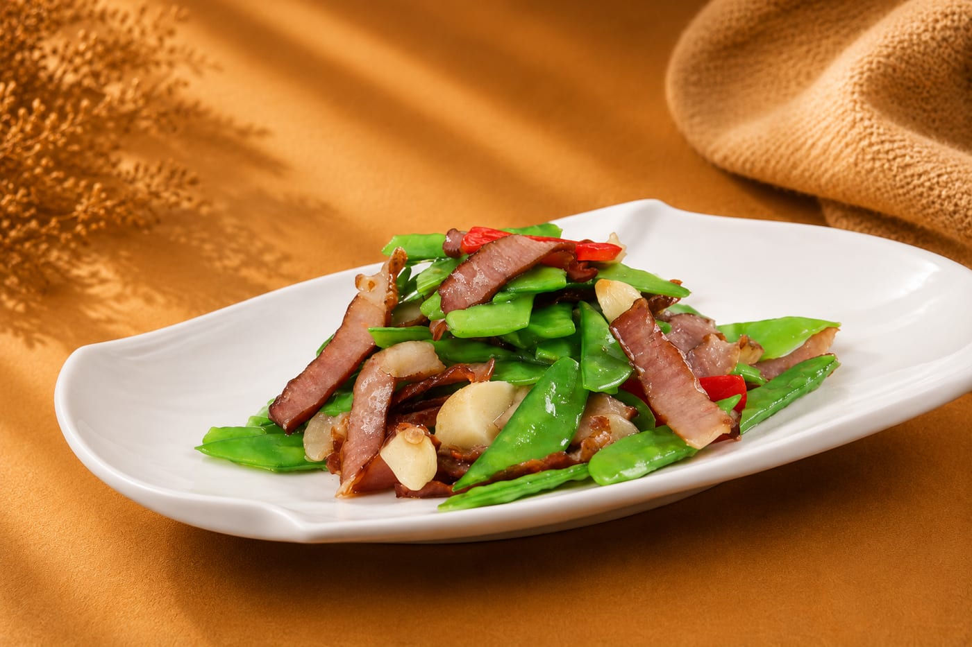 火腿炒荷兰豆