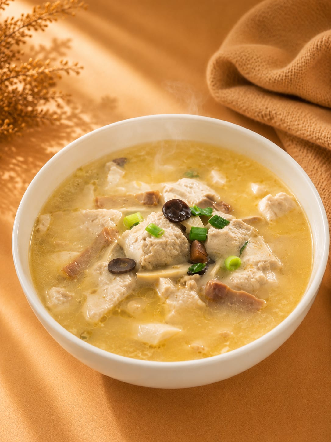 火腿滚豆腐